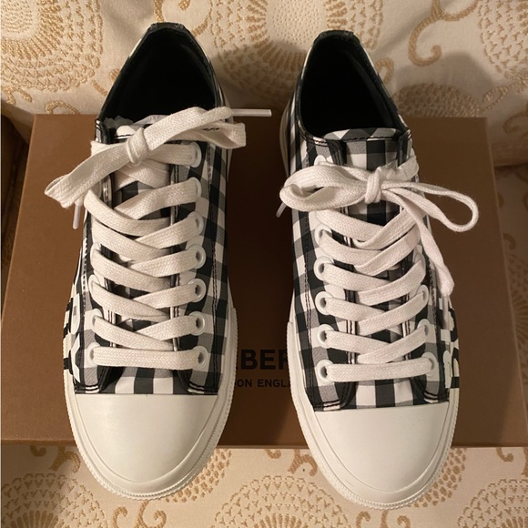 Burberry • Gingham Logo Sneakers - Picture 2 of 3
